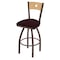 Holland Bar Stool Co 30" Swivel Counter Stool, Black Wrinkle, Nat Back, Canter Bordeaux Seat 83030BZNatMplB005 - alternate 1